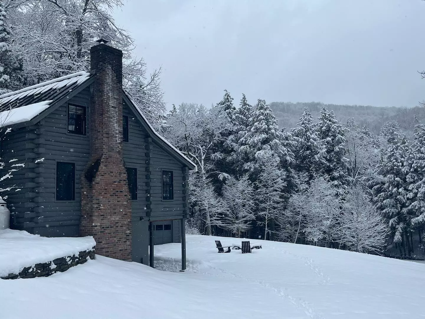 Greydon Cabin in Winter snow